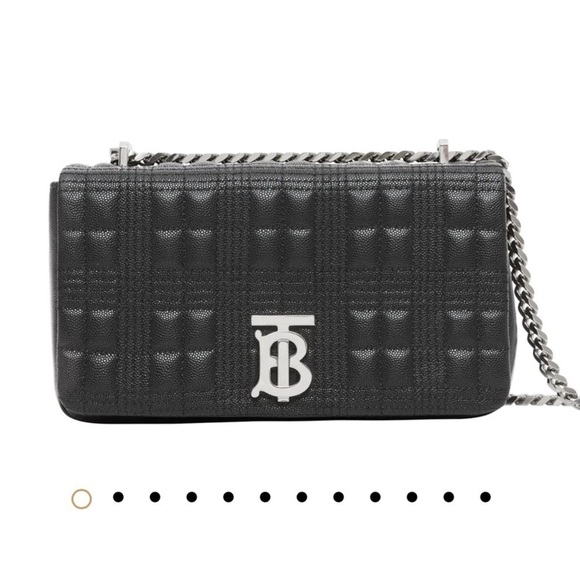NWT BURBERRY Small Lola Quilted Leather CL Bag Black Silvertone - Picture 1 of 12